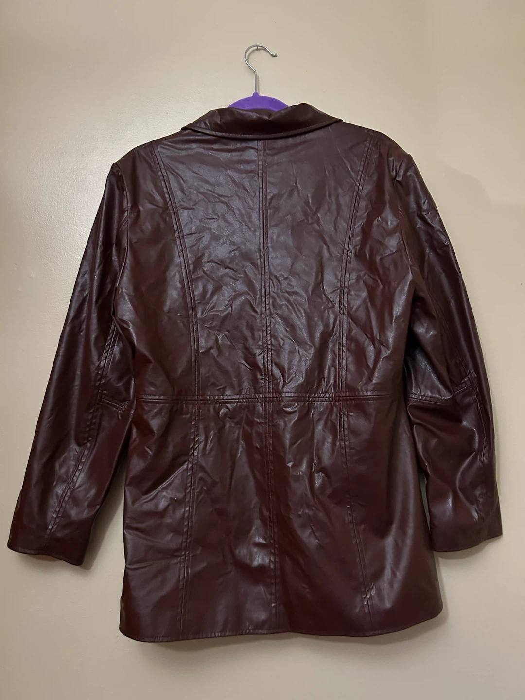 Weather Spirits Women's Medium Faux Leather Brown Jacket - photo 2