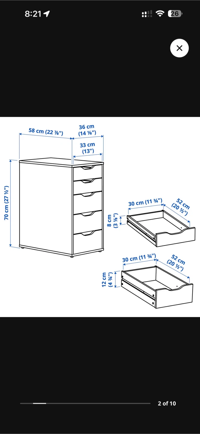 IKEA Alex Drawer Unit - White - photo 5