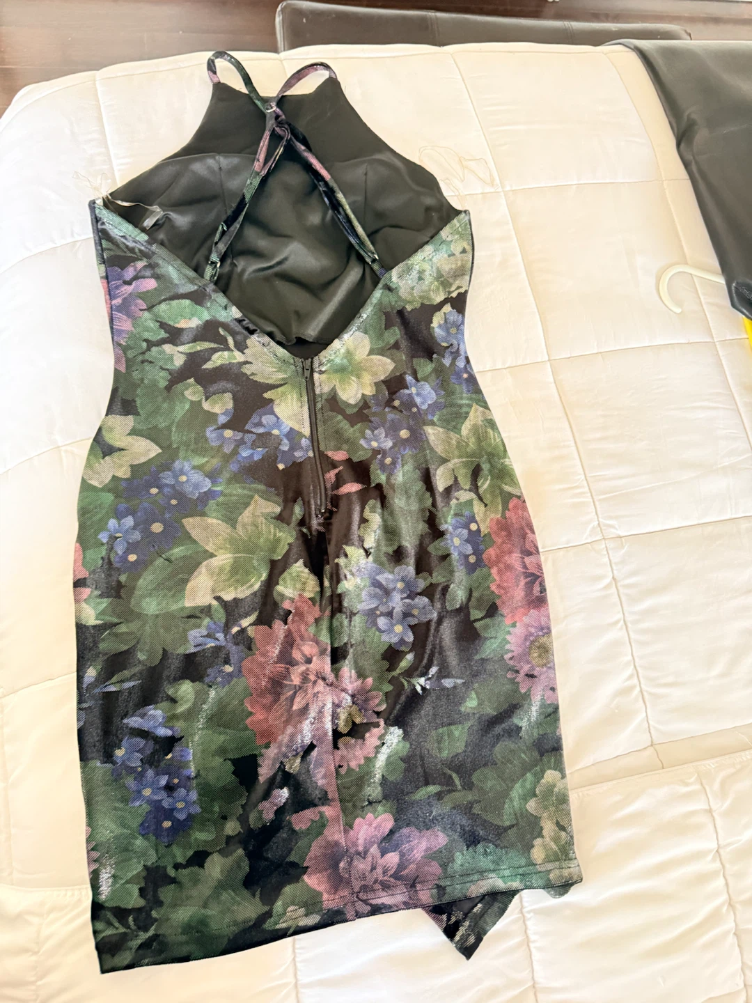 Velvet Floral Halter Dress - photo 2