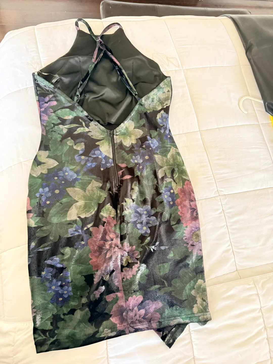 Velvet Floral Halter Dress - photo 2