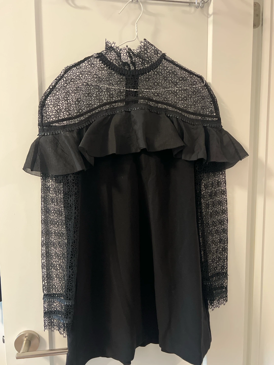 Self Portrait Black Lace Trim Dress