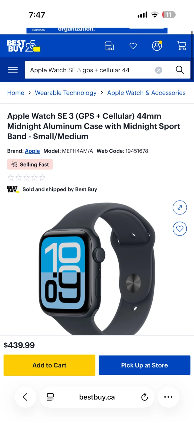 Apple Watch SE (3rd gen) 44mm Midnight GPS + Cellular - photo 4