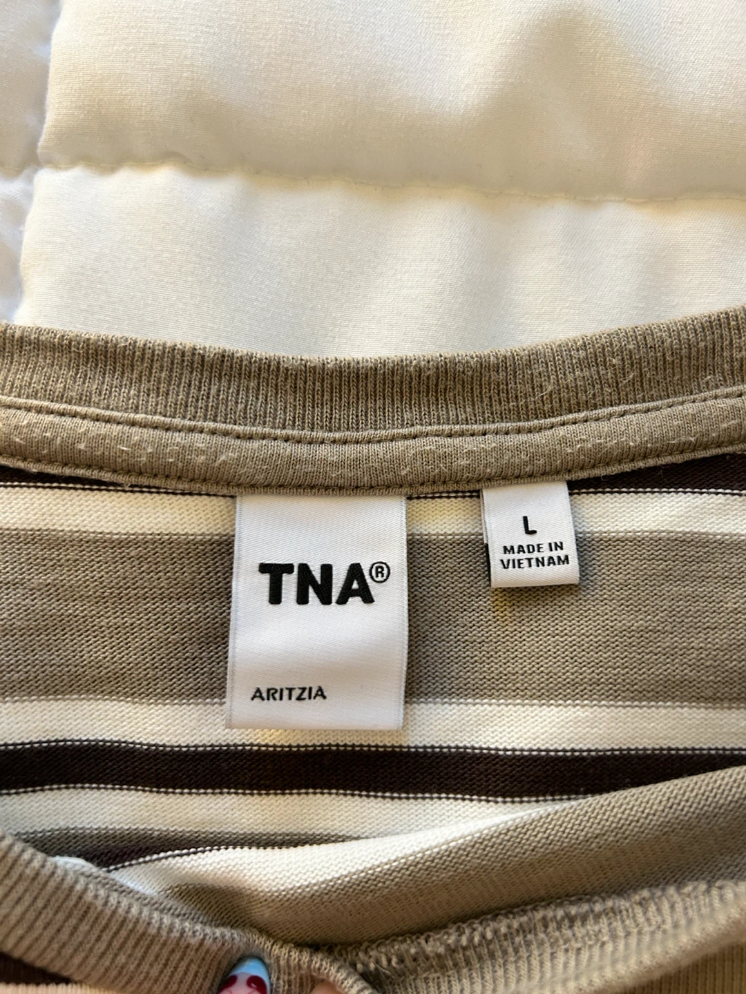 TNA by Aritzia Striped Long Sleeve Pocket T-Shirt Size L - photo 2