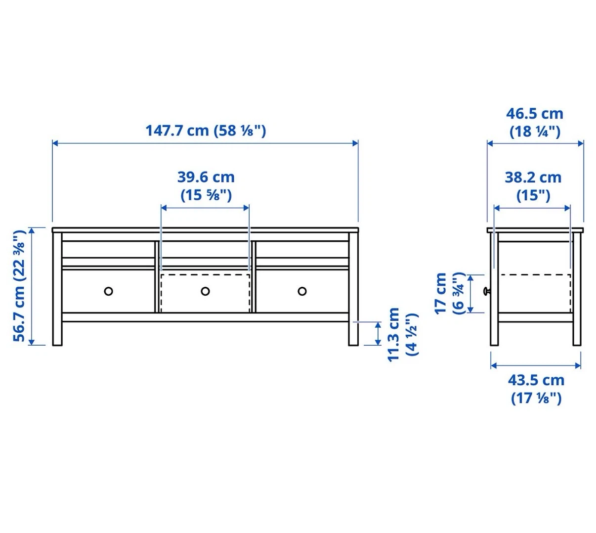 IKEA HEMNES TV stand with drawers - photo 3