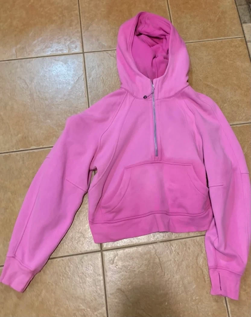 Pink Cropped Hoodie