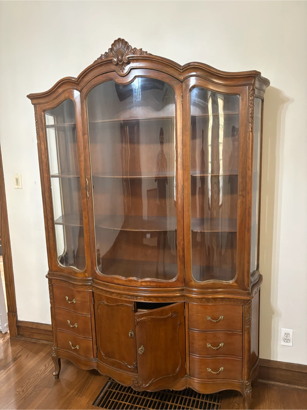 Vintage Curio Cabinet Display Hutch