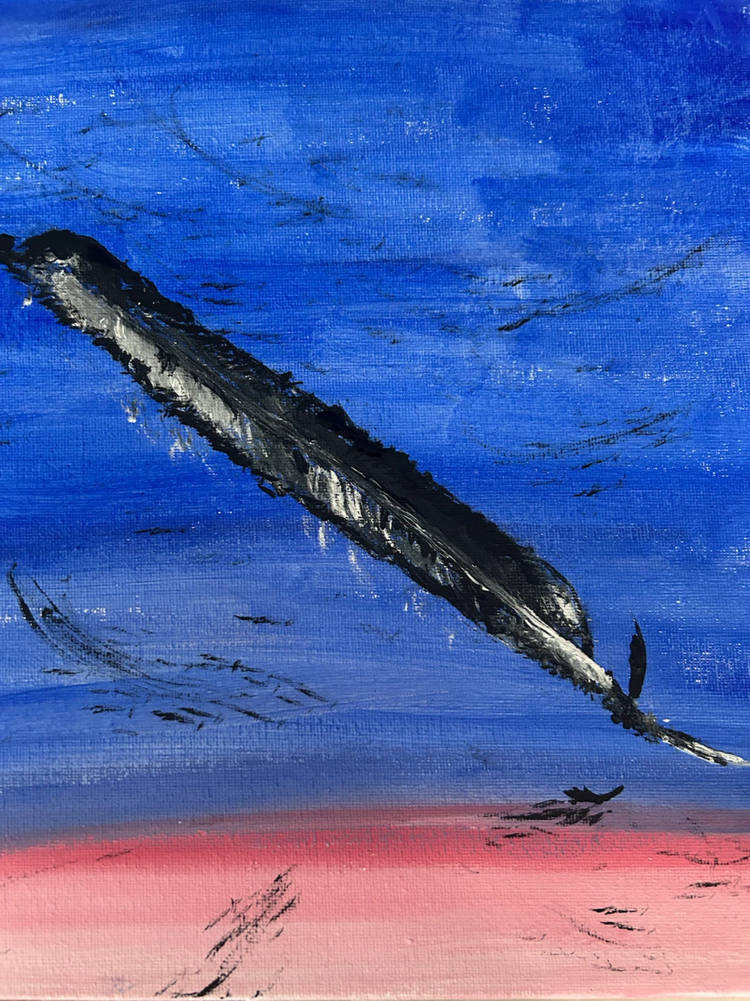 Feather made by feather acrylic Painting on Canvas