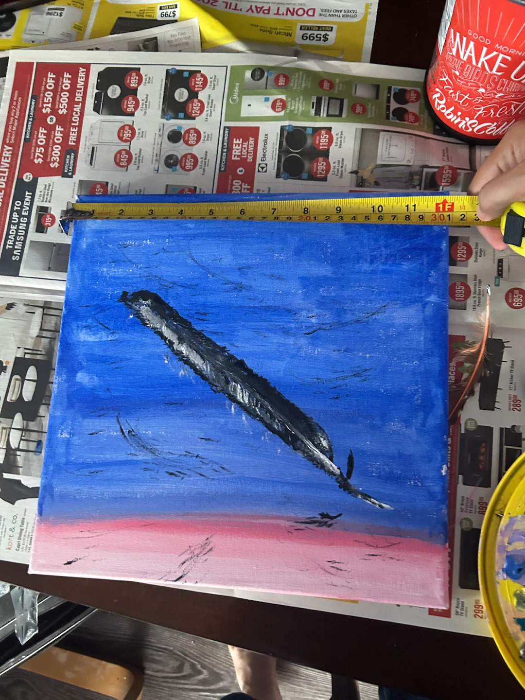 Feather made by feather acrylic Painting on Canvas - photo 2