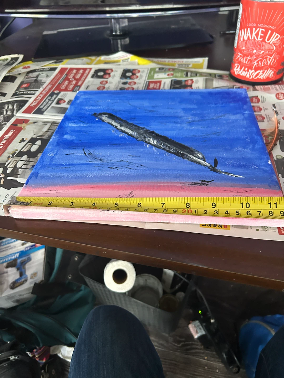 Feather made by feather acrylic Painting on Canvas - photo 3