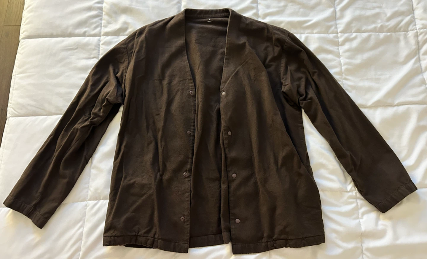 Muji Brown Snap Button Cardigan