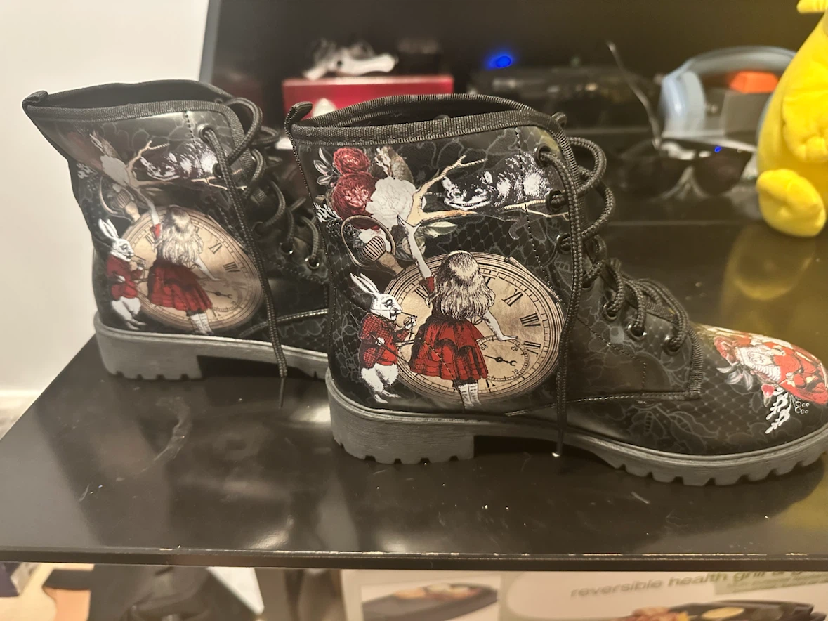 Alice in Wonderland Combat Boots