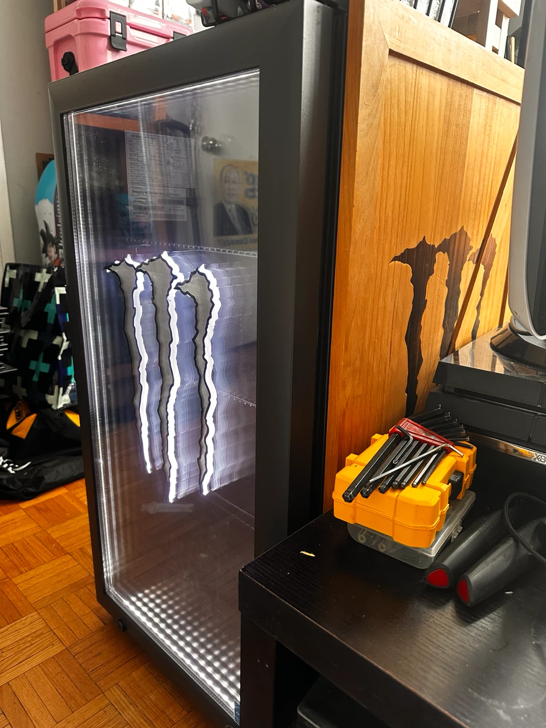 Monster Energy Mini Fridge - For display/item storage or parts