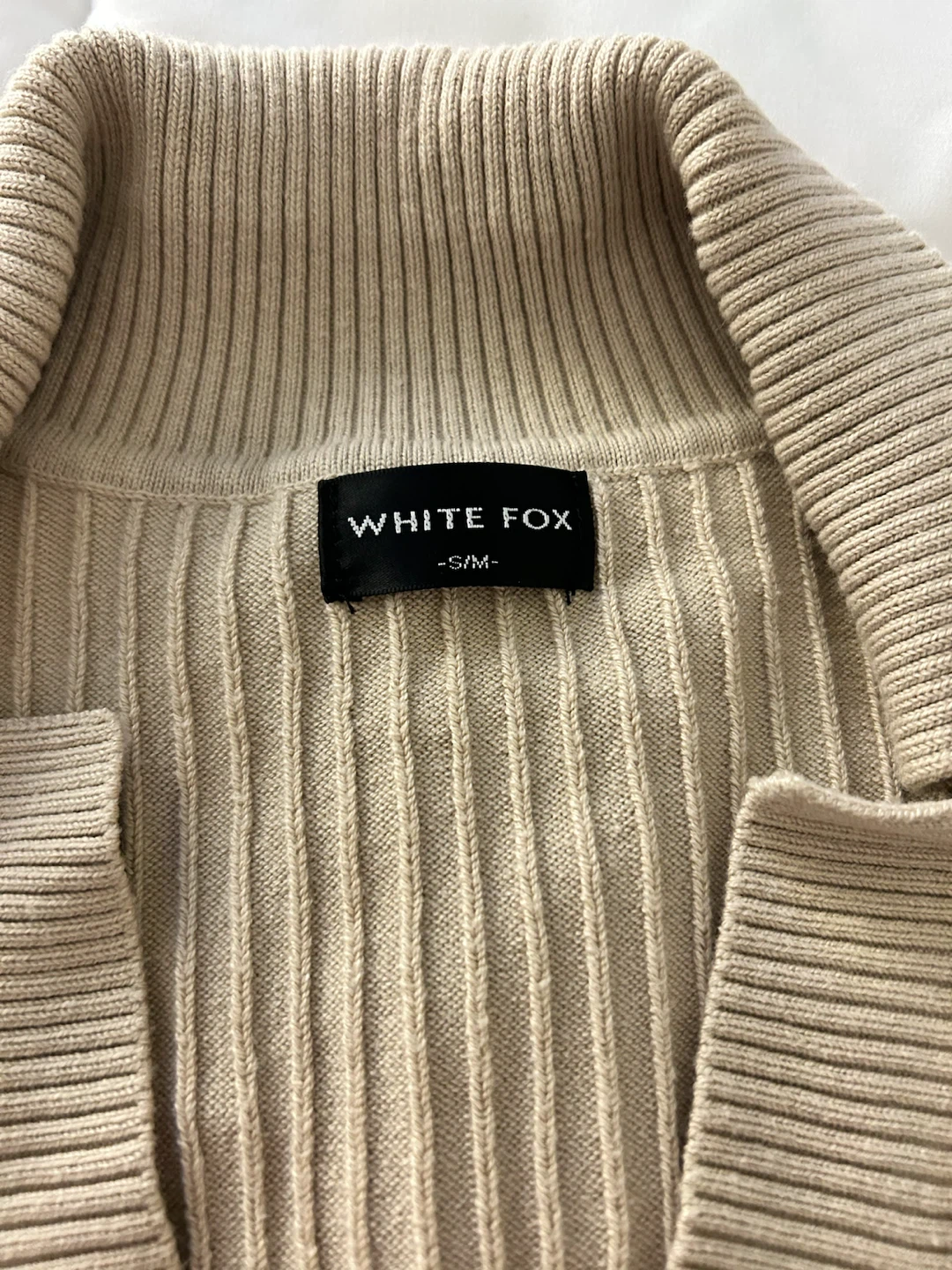 White Fox Beige Ribbed Knit Lounge Set - S/M - photo 2
