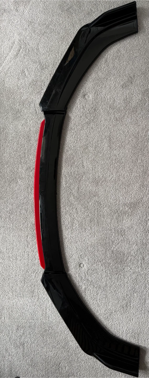 Gloss Black & Red Car Front Lip Spoiler