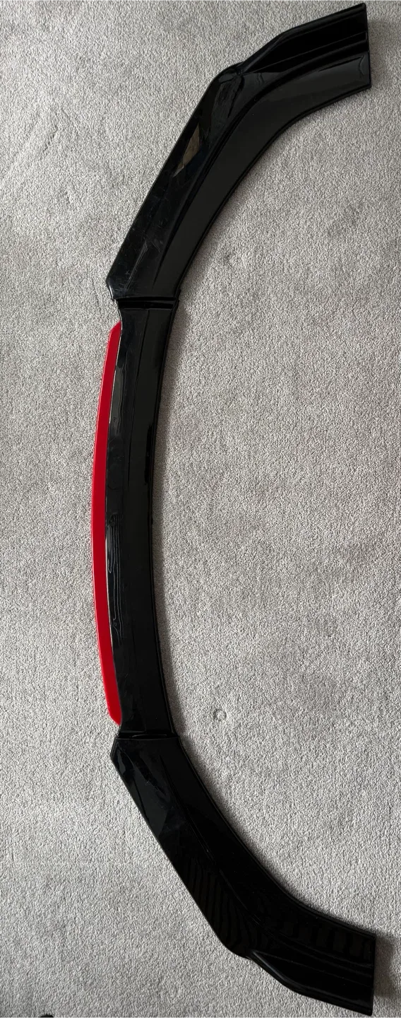 Gloss Black & Red Car Front Lip Spoiler