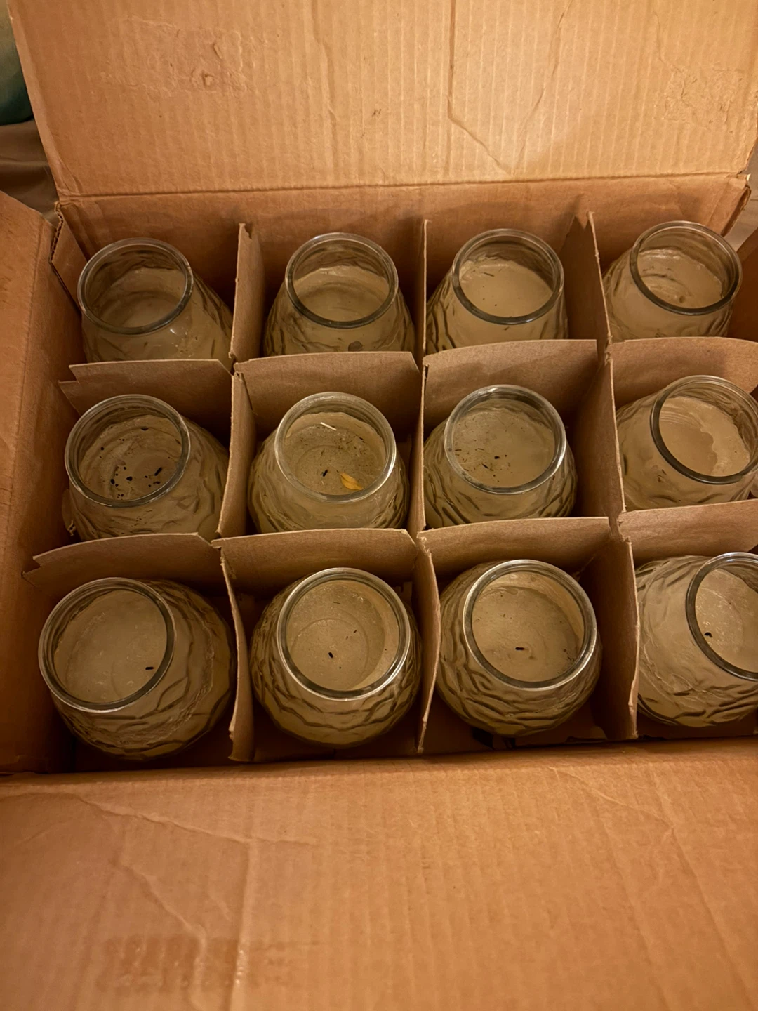 Set of 12 Glass Votive Candle Holders