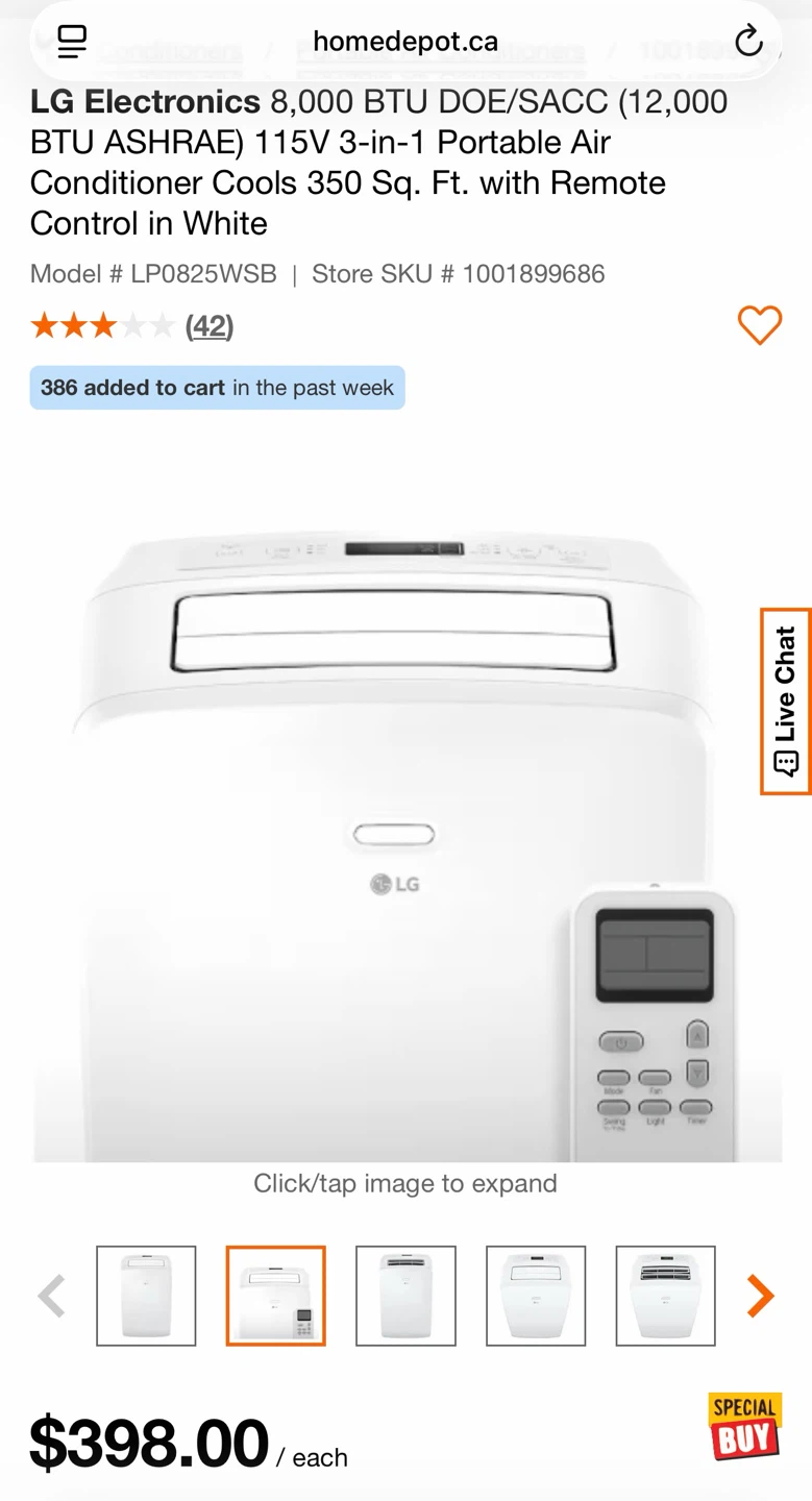 LG Electronics Portable Air Conditioner - White - photo 2