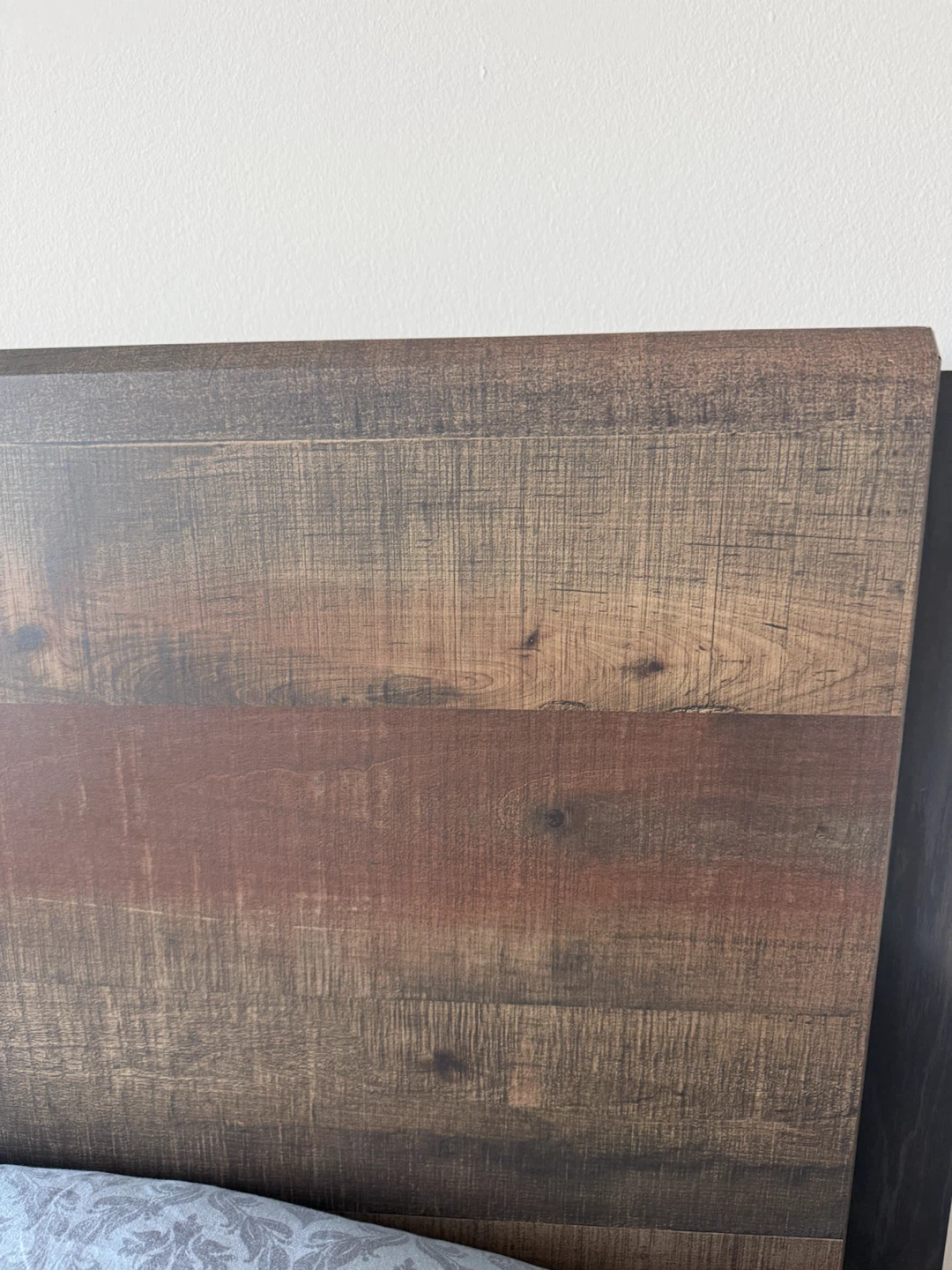 Solid Wood King Bed Frame with Rustic Headboard - photo 2