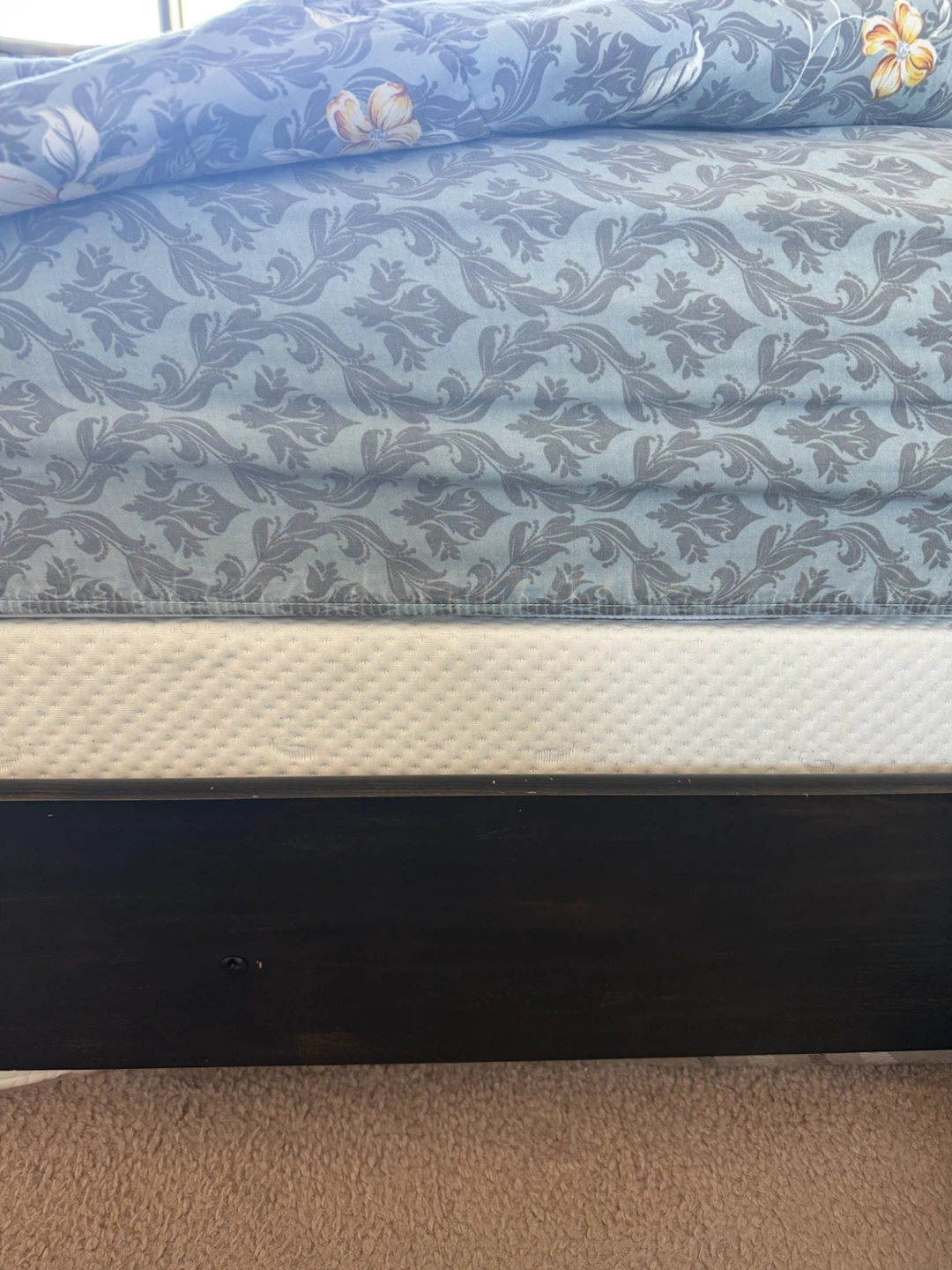 Solid Wood King Bed Frame with Rustic Headboard - photo 3