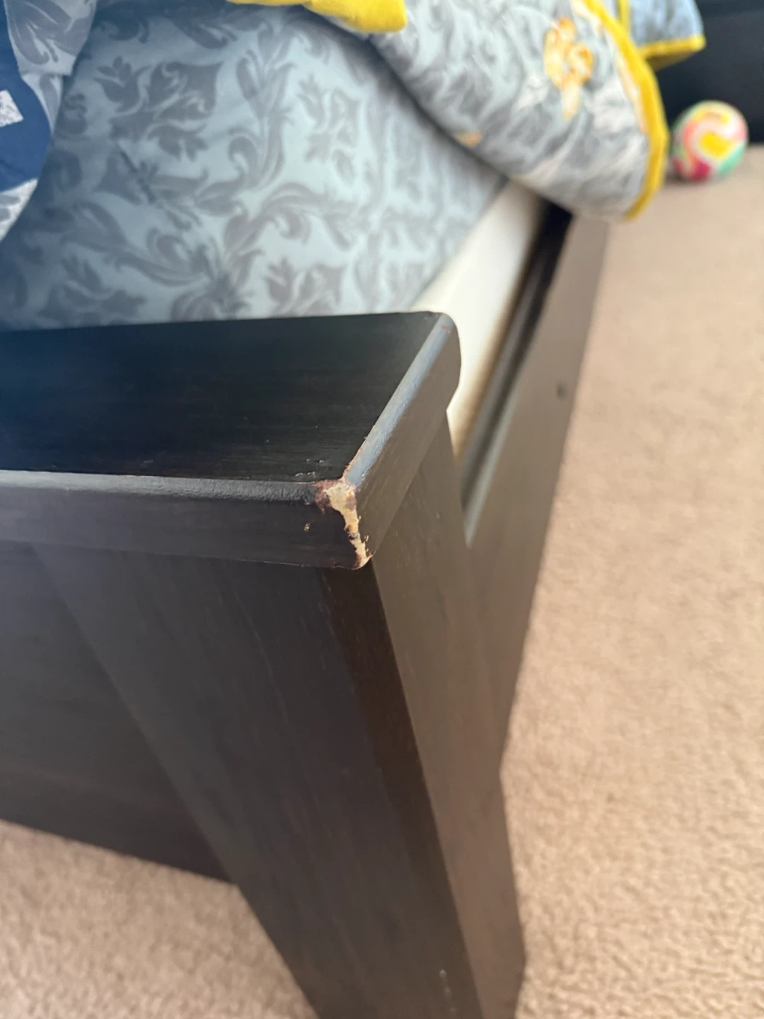 Solid Wood King Bed Frame with Rustic Headboard - photo 4