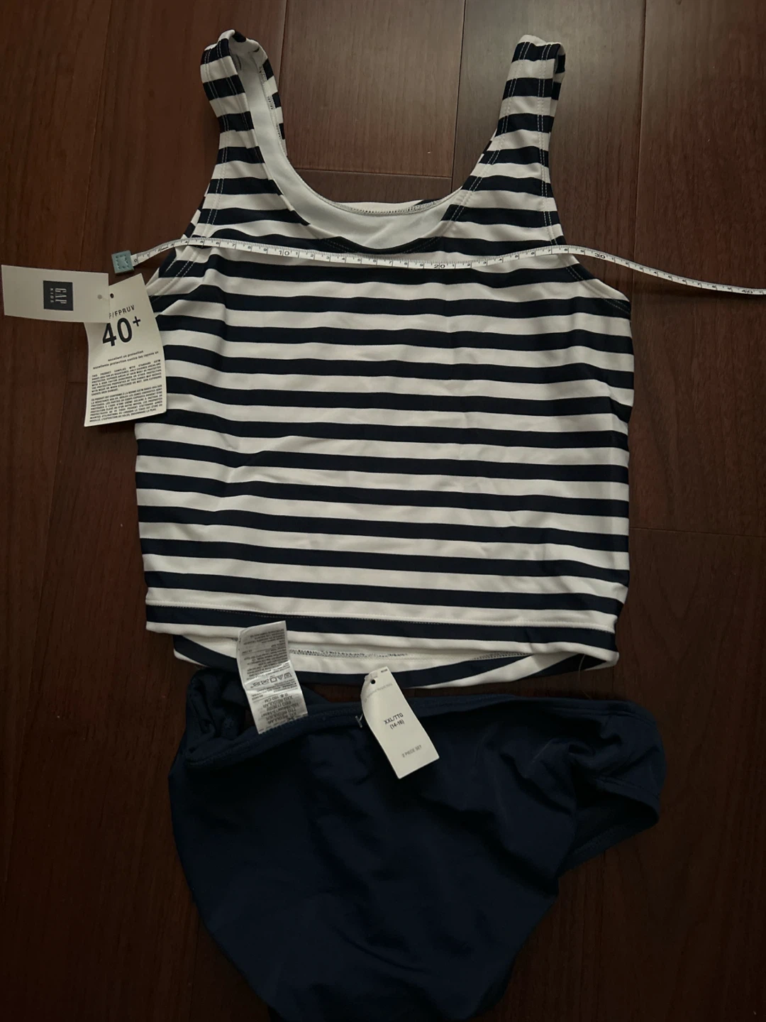 New with tags GAP Kids XXL Girls 2-Pieced Striped Swimsuit Set - photo 2