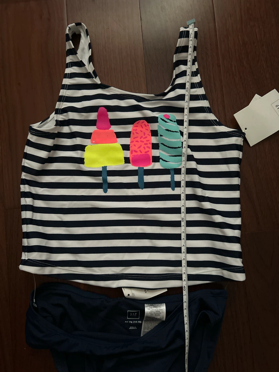 New with tags GAP Kids XXL Girls 2-Pieced Striped Swimsuit Set - photo 3