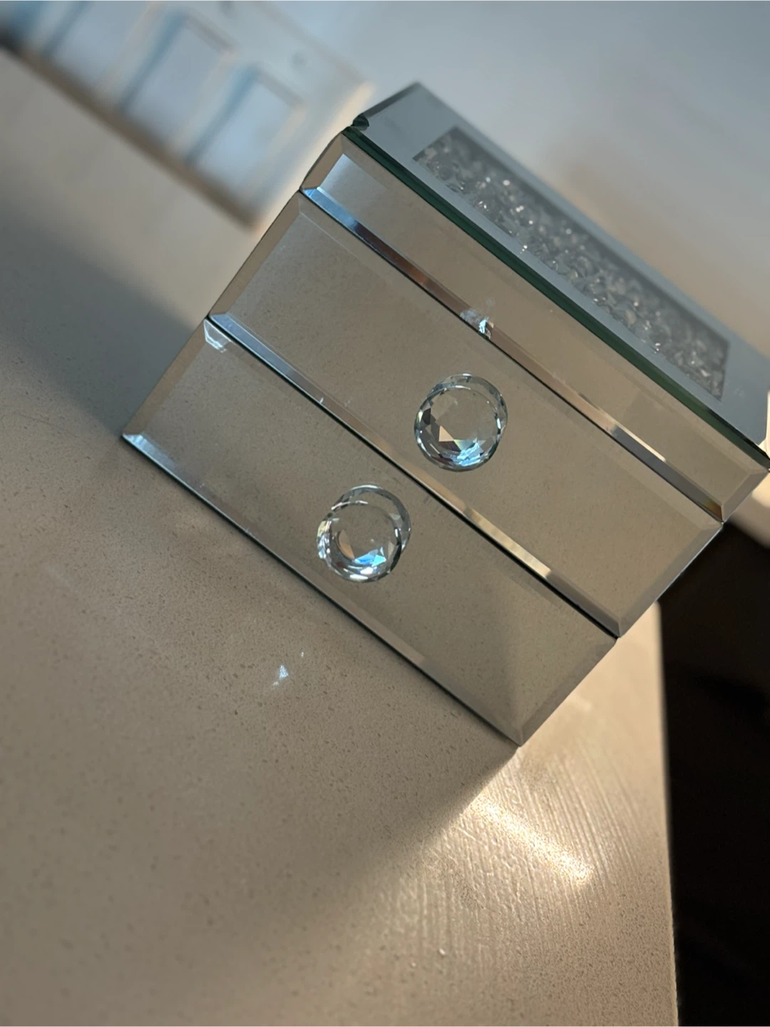 Mirrored crystal 2-Drawer Storage Box - photo 2