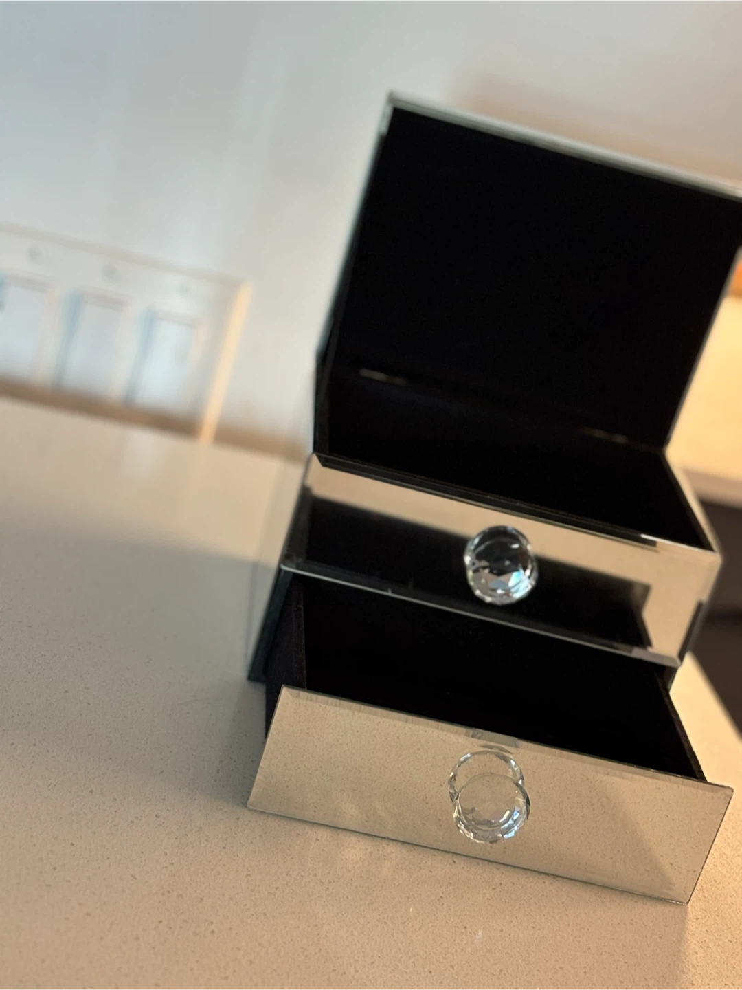 Mirrored crystal 2-Drawer Storage Box - photo 3