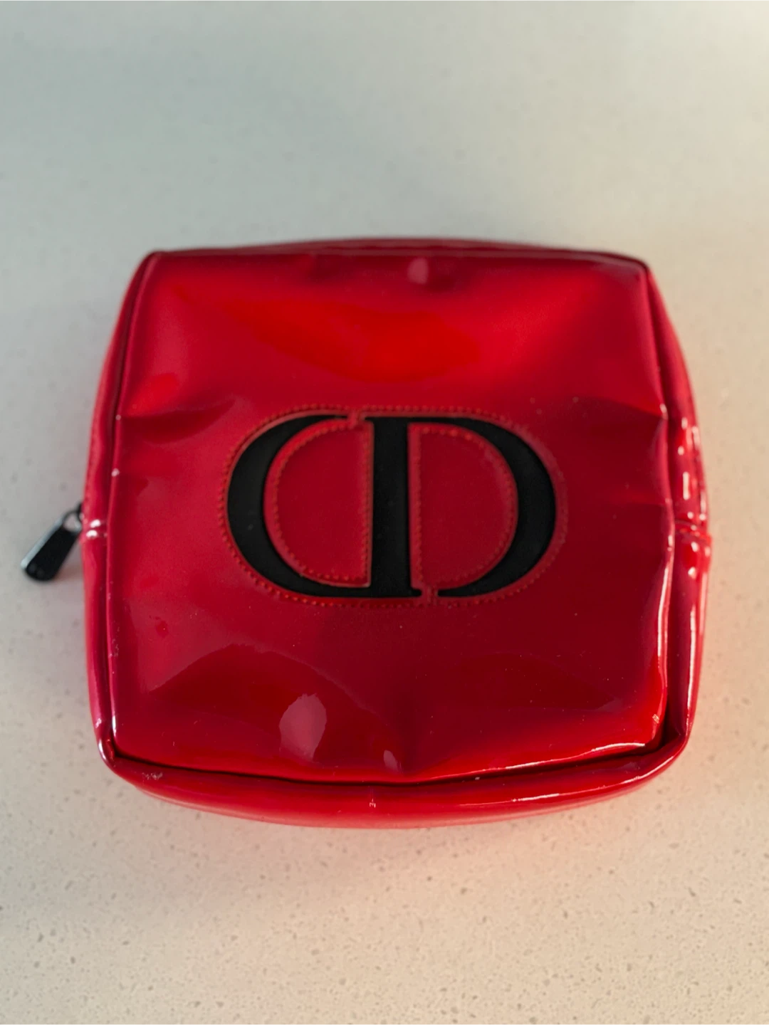 Dior Red Patent CD Logo Cosmetic Bag