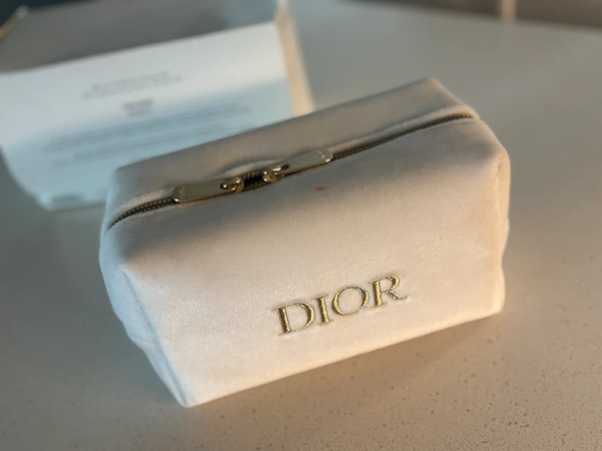 Dior White Velour Makeup Pouch
