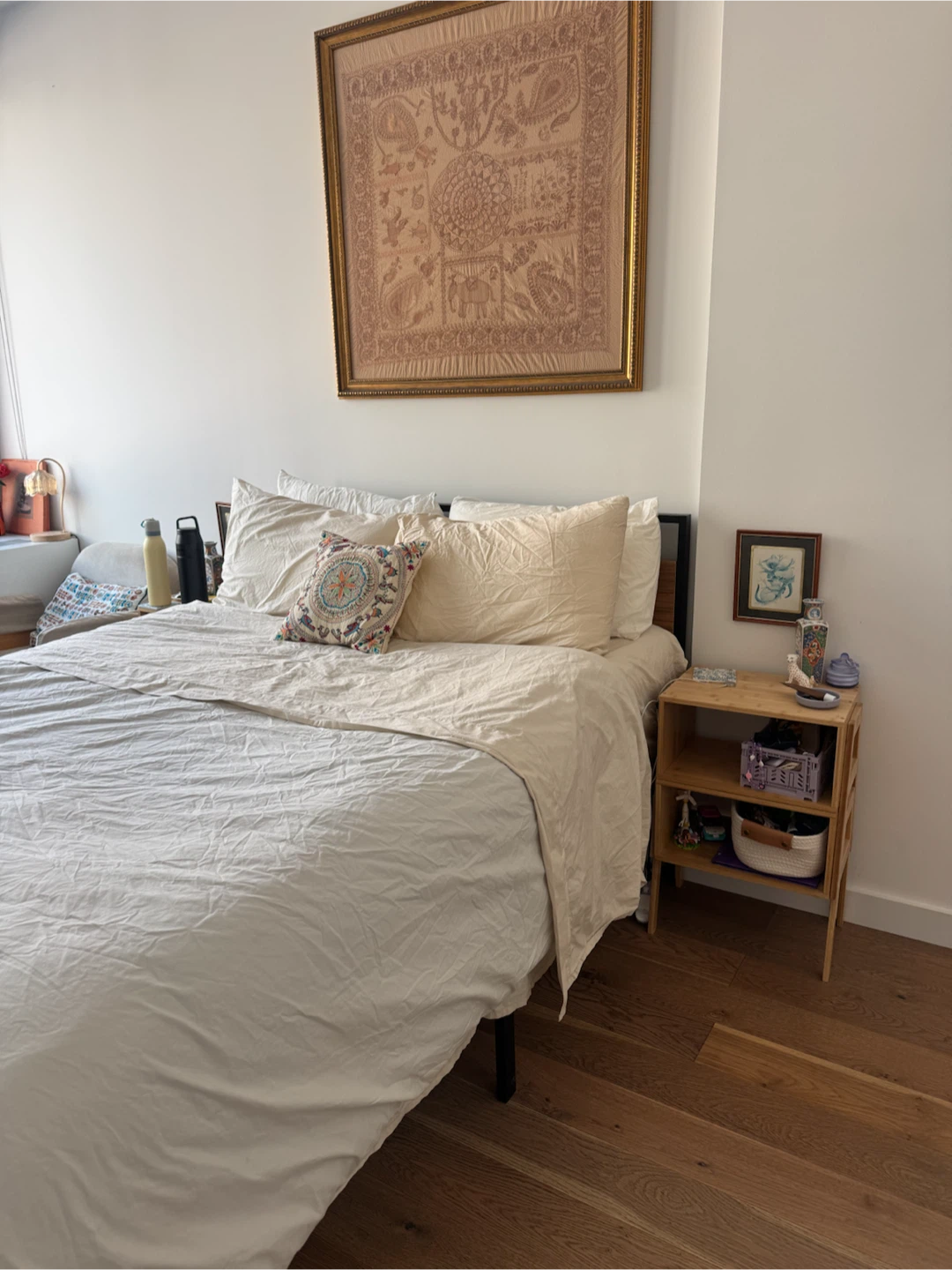 Metal and Wood Platform Bed with headboard - photo 2