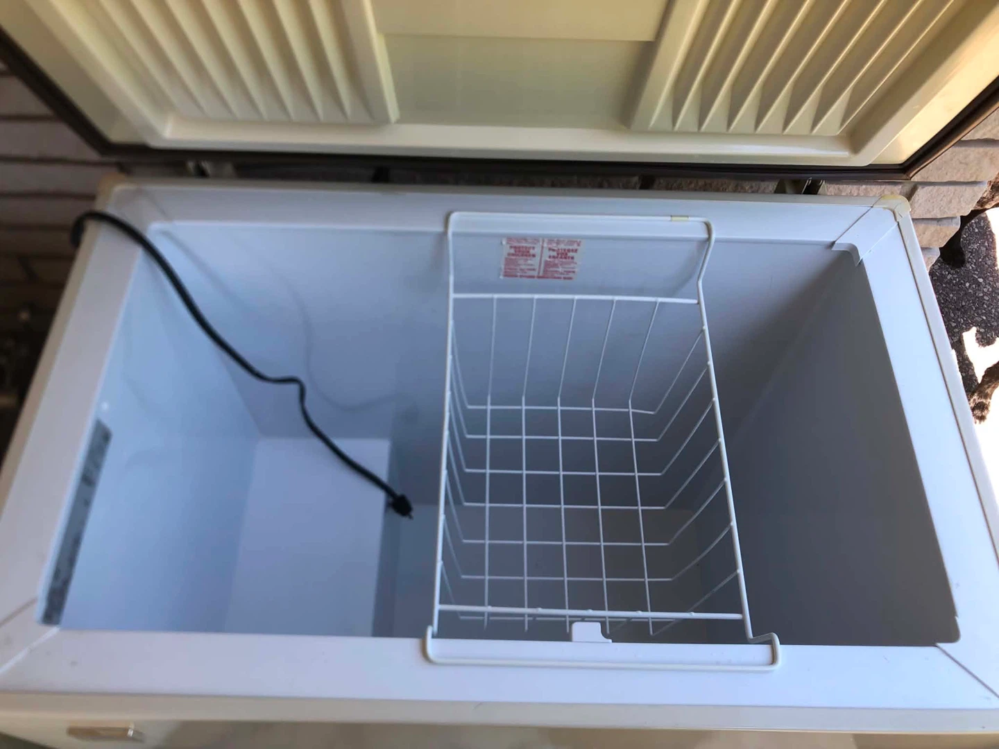 Cream Chest Freezer with Wire Basket - photo 2