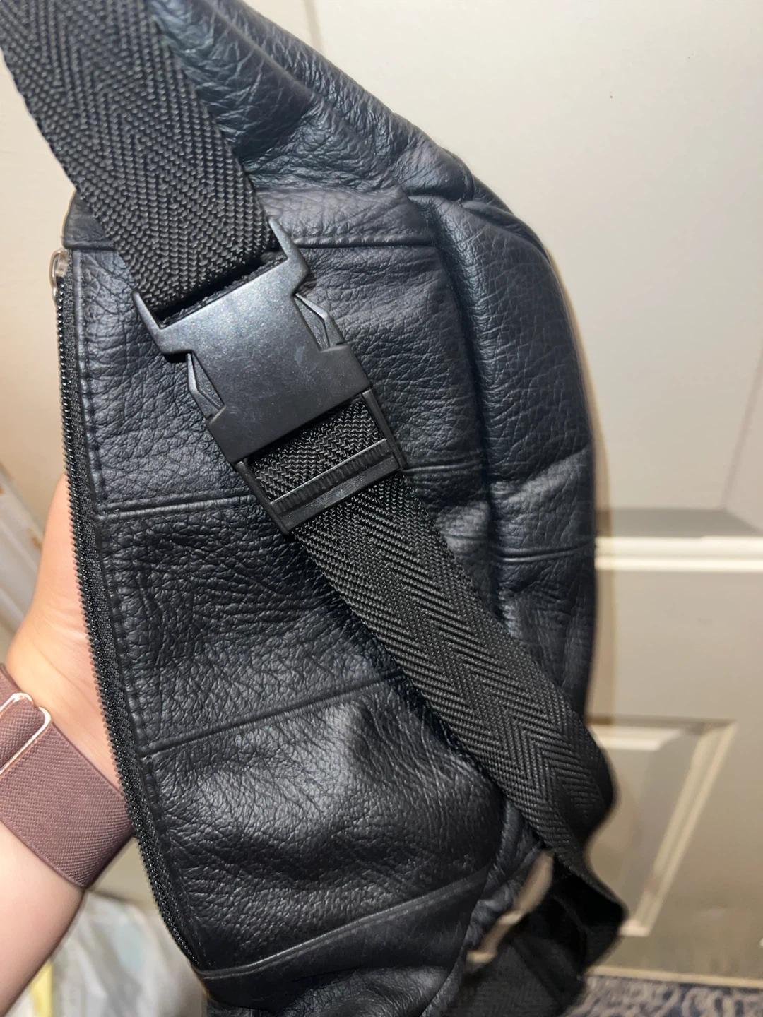 Black Faux Leather Fanny Pack - photo 4
