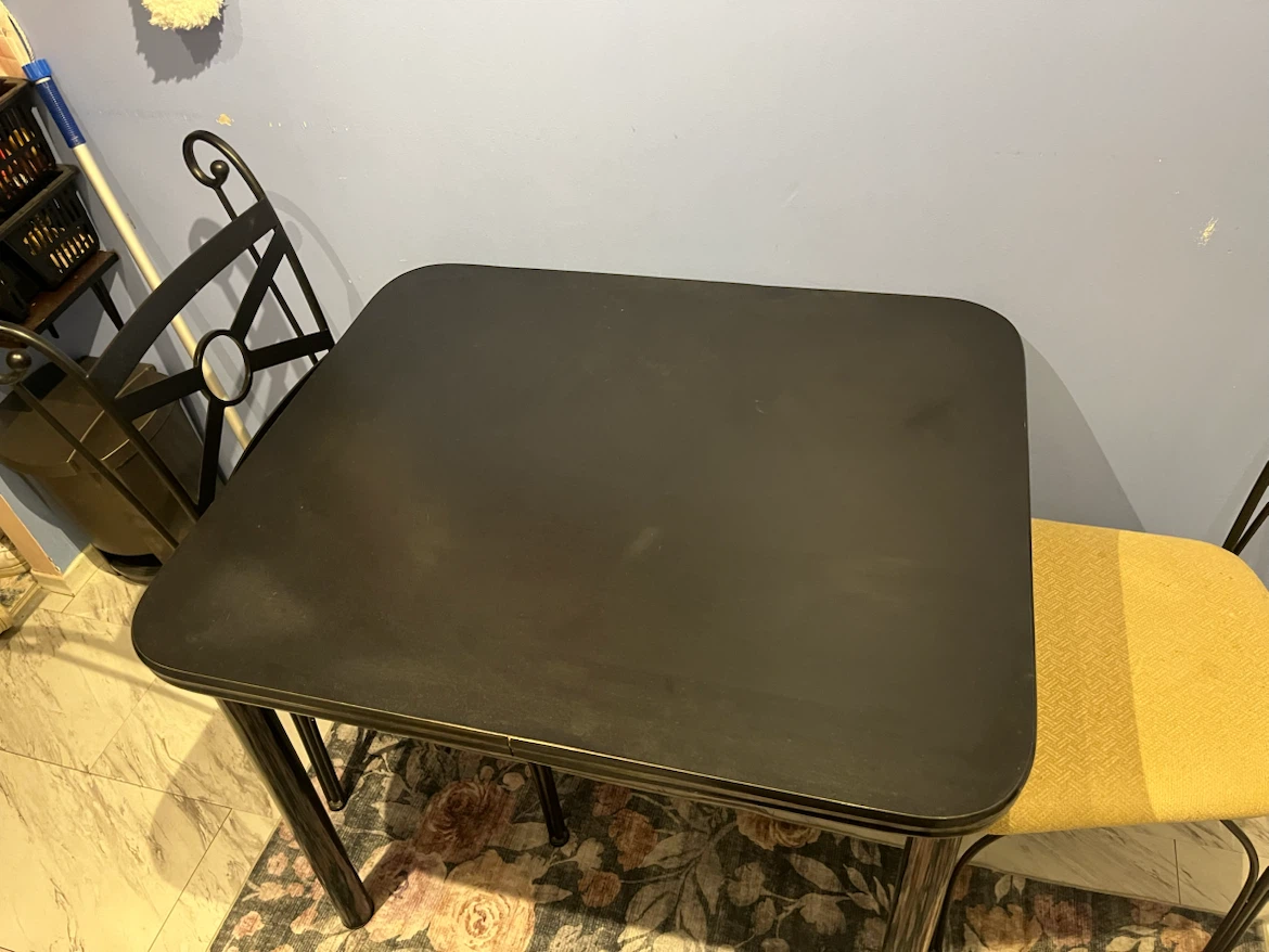NEED GONE ASAP: Black Dining Table + 2 Chairs
