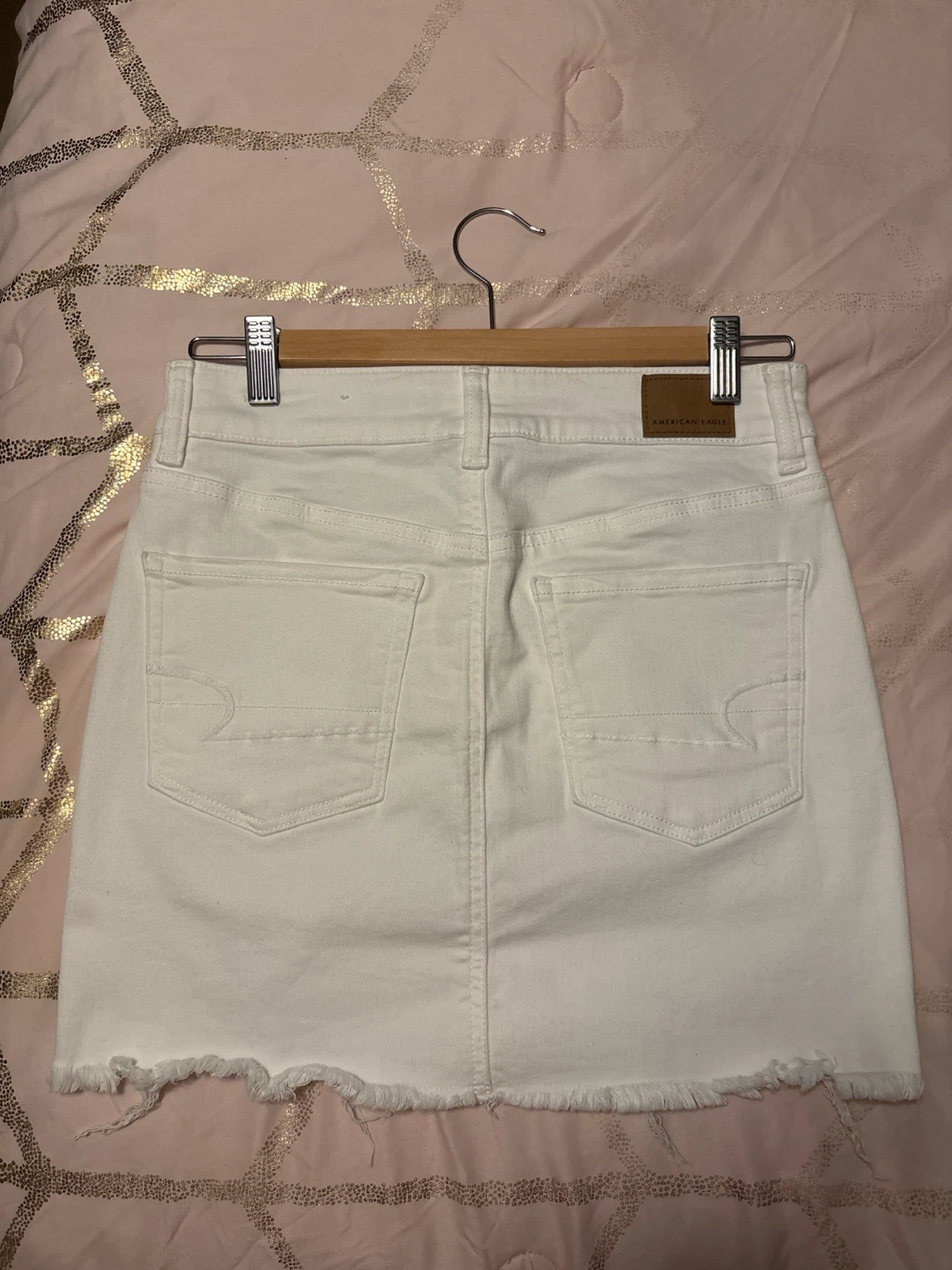 American Eagle White Denim Mini Skirt Size 4 - photo 2
