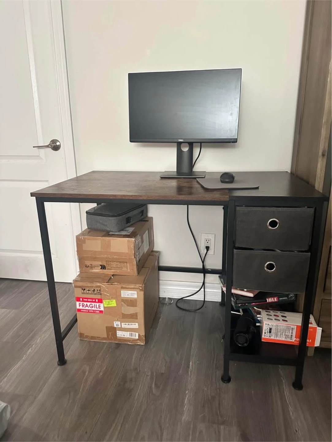 Computer Desk with Drawers and Shelves - Rustic Brown - photo 2