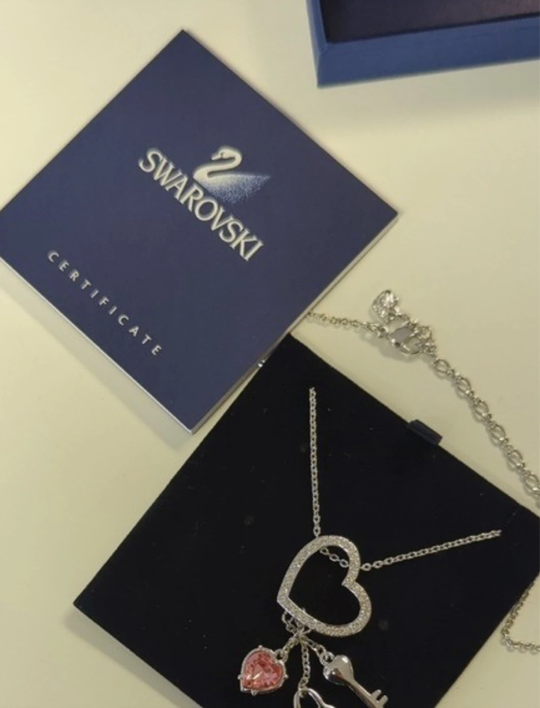 Swarovski Heart and Key Necklace