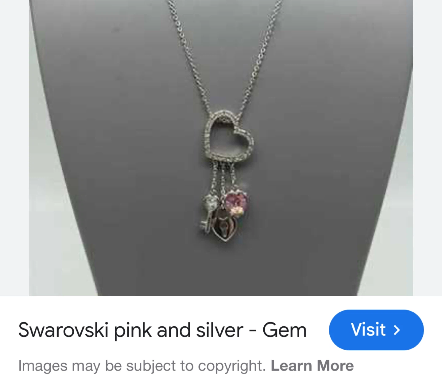 Swarovski Heart and Key Necklace - photo 2