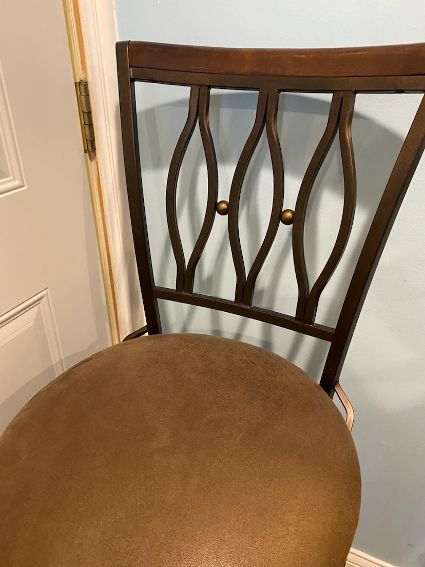 Set of 2 Brown Swivel Bar Stools - photo 2