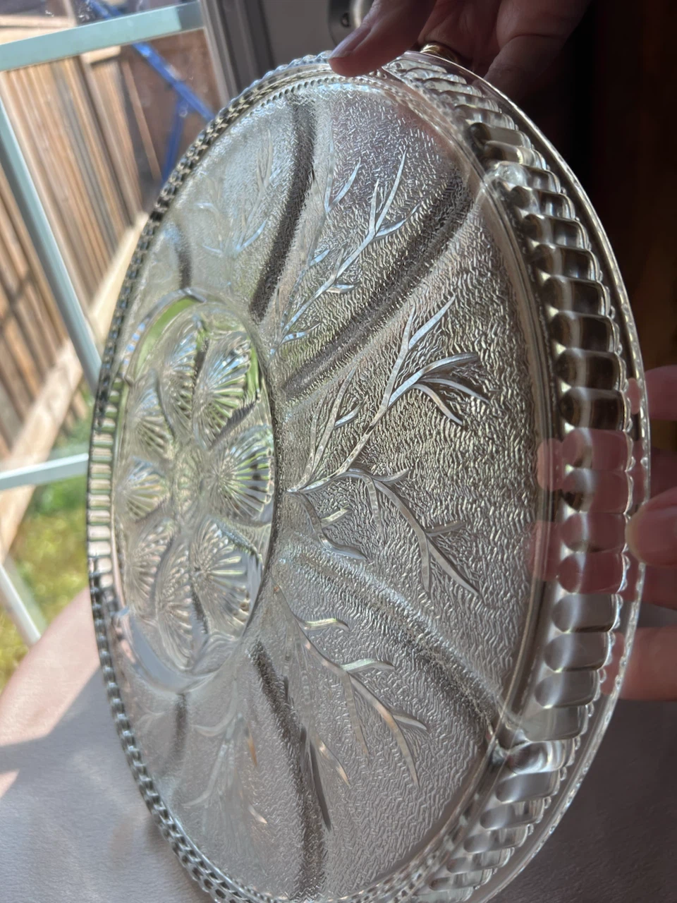MCM Indiana Glass Relish Tray with Leaf Design - photo 5