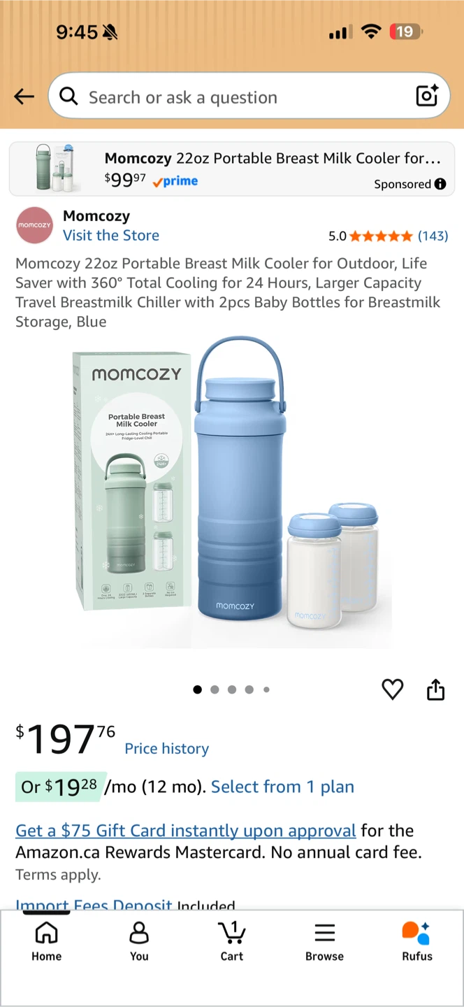 Momcozy 22oz Portable Breast Milk Cooler/Chiller – Brand New
