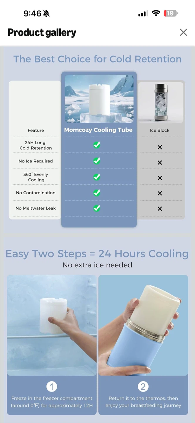 Momcozy 22oz Portable Breast Milk Cooler/Chiller – Brand New - photo 2