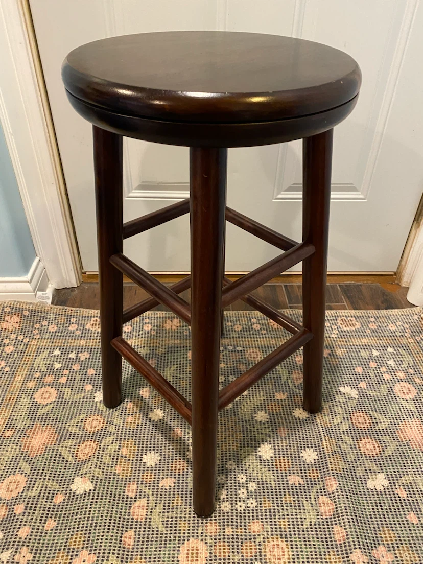 Wooden Bar Stool - Dark Brown - photo 2