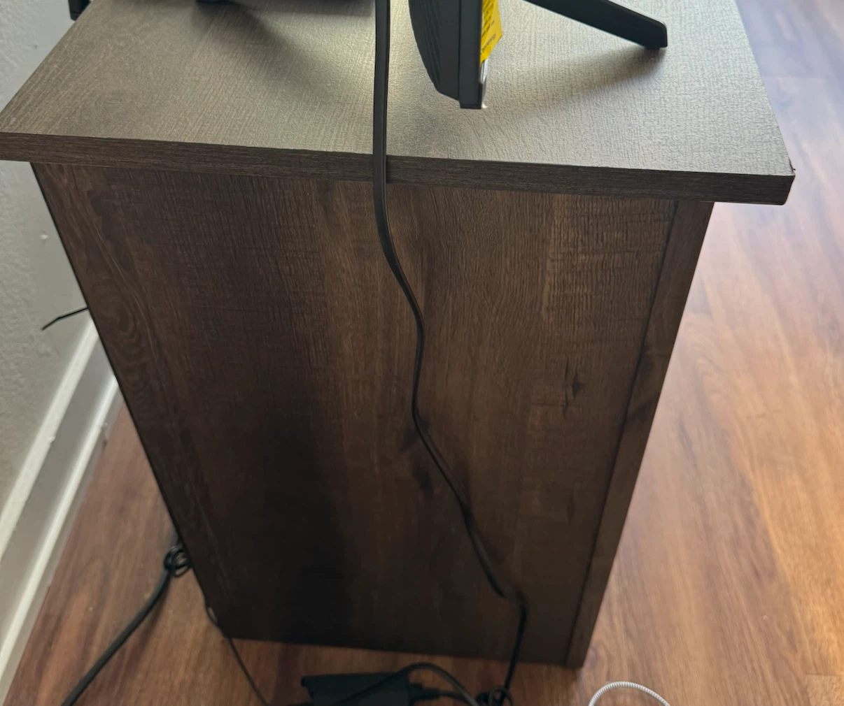Dark Wood TV Stand with Drawers and Shelves - photo 2