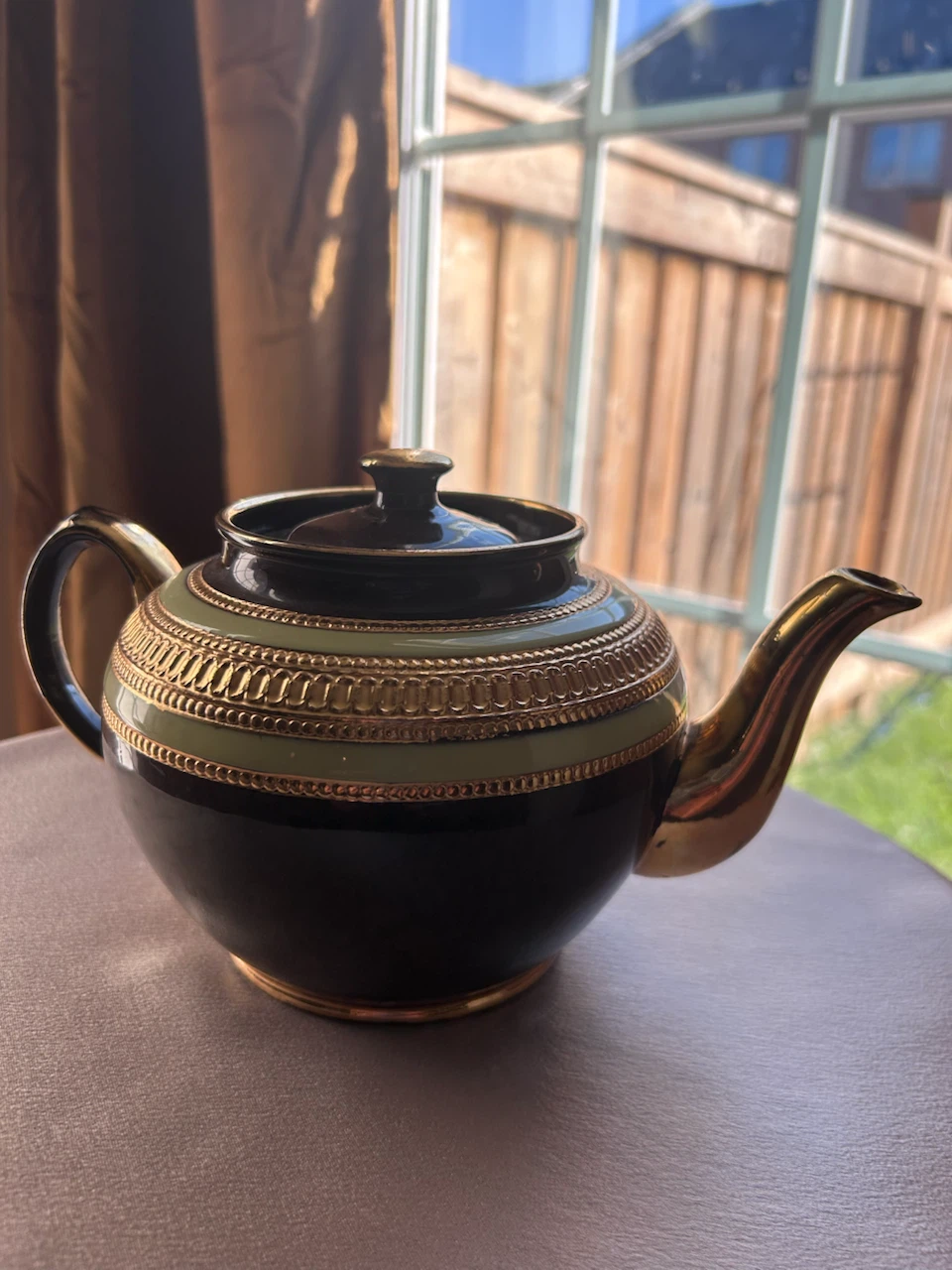 MCM Sadler Brown and Gold Teapot - photo 3