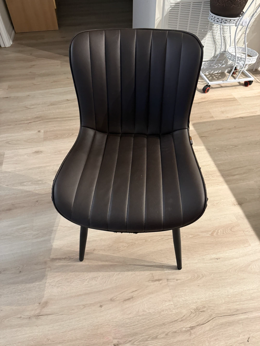 Dark Brown Faux Leather Dining Chair - photo 4