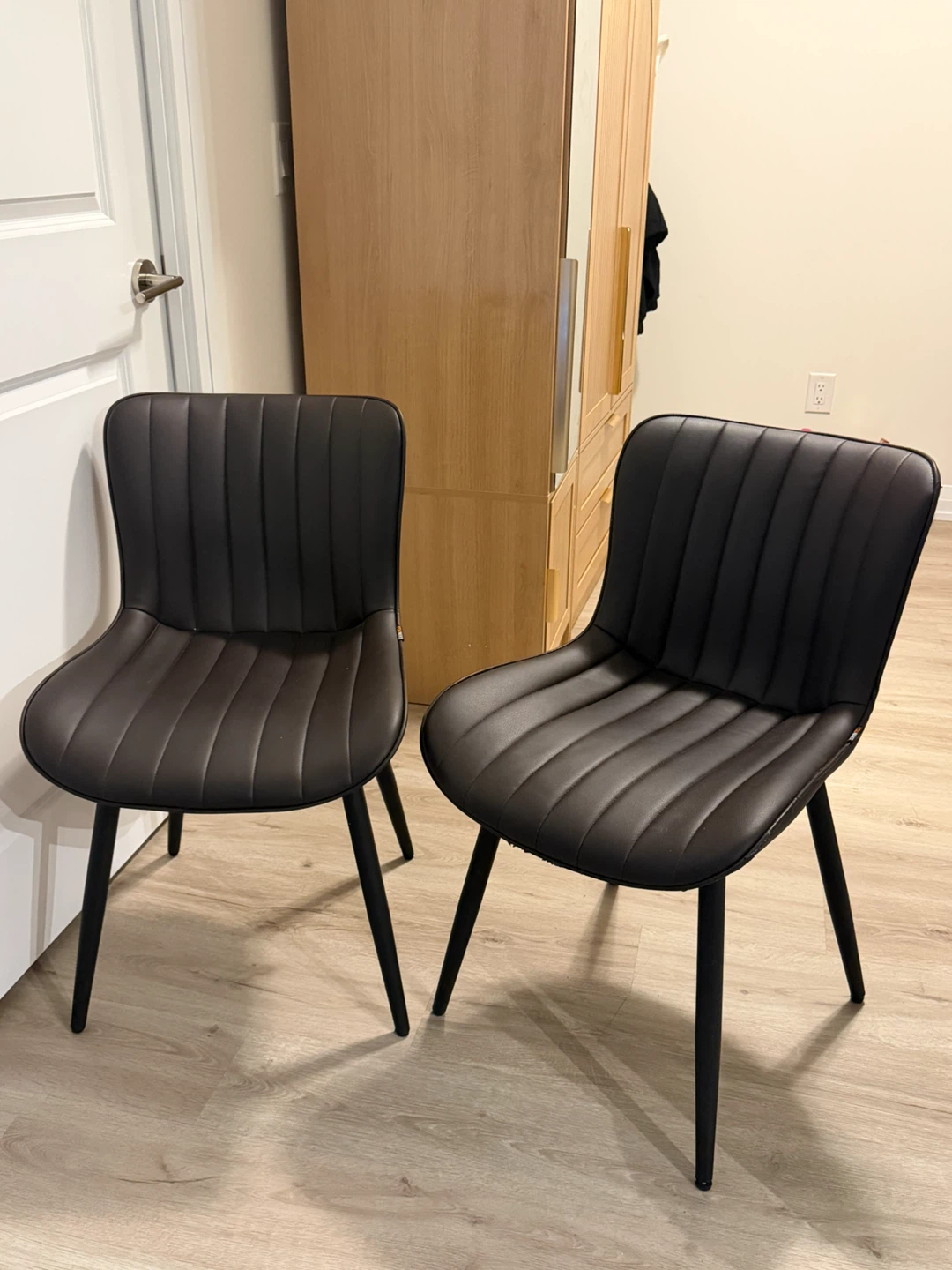 Dark Brown Faux Leather Dining Chair