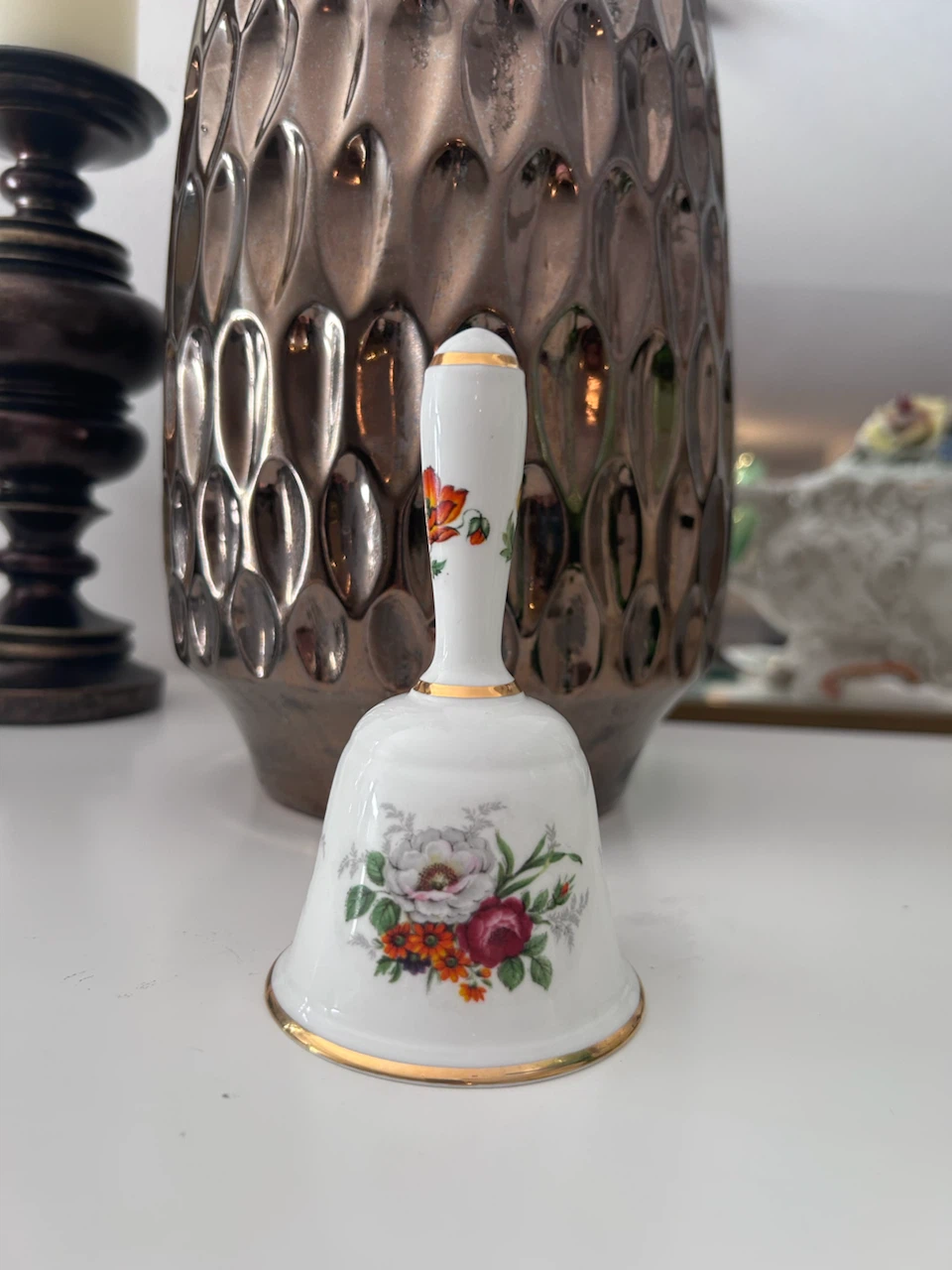 Vintage Ceramic Bell with Floral Design - photo 2