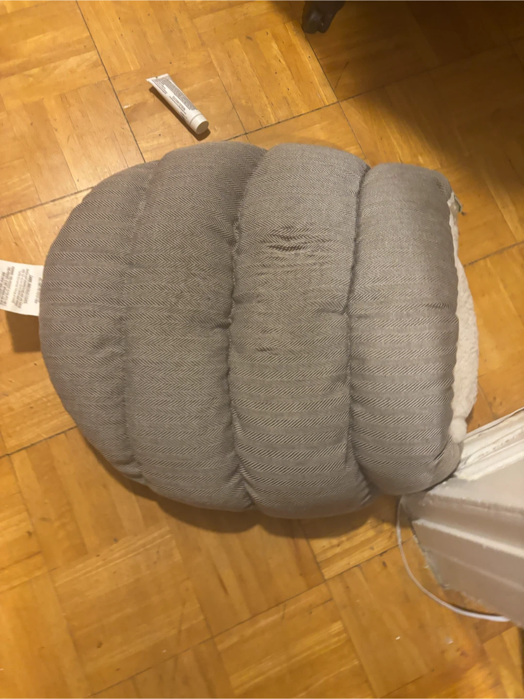 Gray Chevron Padded Pet Bed