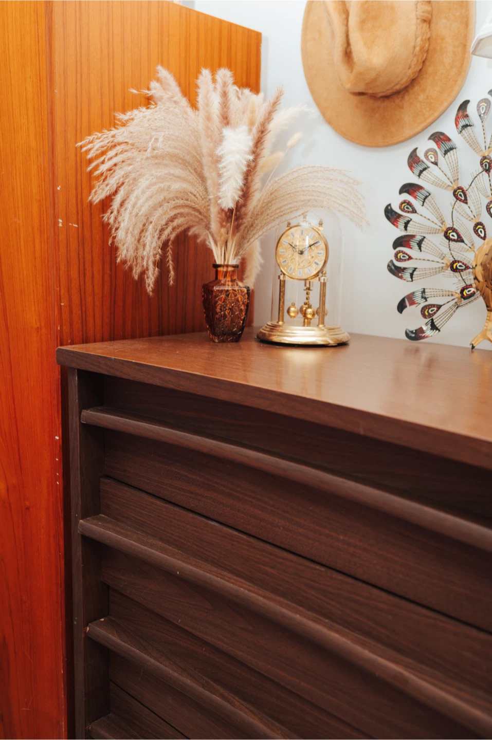 Vintage Mid-Century Five-Drawer Tallboy Dresser - photo 3